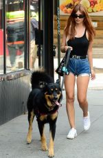 EMILY RATAJKOWSKI in Daisy Dukes Out with Friends and Her Dog in New York 07/20/2023