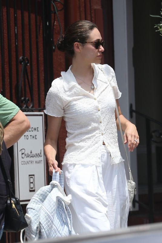 EMMY ROSSUM Out for Lunch with Friends at Country Mart in Brentwood 07/30/2023