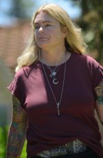 ERIKA ELENIAK Out with Her Dog in Los Angeles 07/13/2023