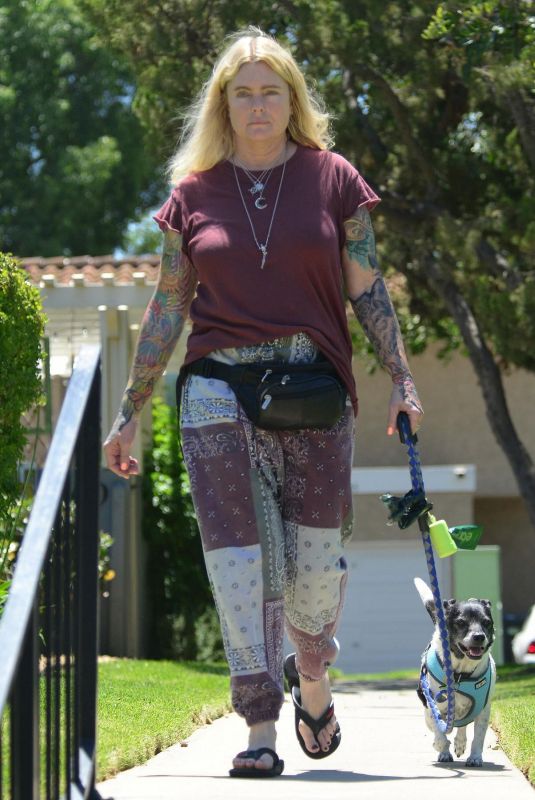 ERIKA ELENIAK Out with Her Dog in Los Angeles 07/13/2023