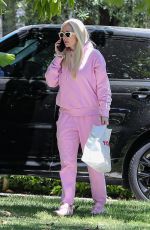 ERIKA JAYNE in a Stylish Tracksuit and Pink Adidas Sneakers Out in Los Angeles 07/19/2023