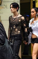 FKA TWIGS and Hordan Hemingway Leaves Le Bristol Hotel in Paris 07/05/2023