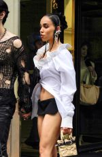 FKA TWIGS and Hordan Hemingway Leaves Le Bristol Hotel in Paris 07/05/2023