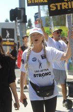 FRANCIS FISHER Supports SAG Strike at Netflix in Hollywood 07/18/2023