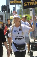FRANCIS FISHER Supports SAG Strike at Netflix in Hollywood 07/18/2023