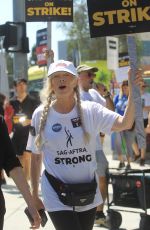 FRANCIS FISHER Supports SAG Strike at Netflix in Hollywood 07/18/2023