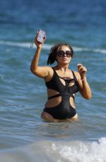 FRANKIE SIMS In Swimsuit on the Beach in Ibiza 07/01/2023