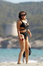 FRANKIE SIMS In Swimsuit on the Beach in Ibiza 07/01/2023