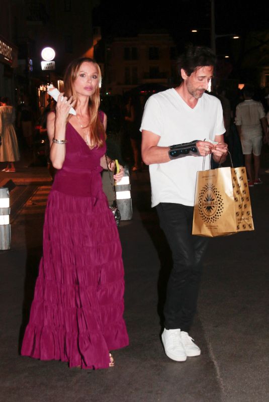 GEORGINA CHAPMAN and Adrien Brody Out for Ice Cream in St Tropez 07/22/2023