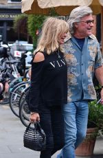 GOLDIE HAWN and Kurt Russell Arrives at Chiltern Firehouse in London 07/02/2023