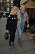 GOLDIE HAWN and Kurt Russell Arrives at Chiltern Firehouse in London 07/02/2023