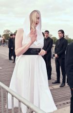 GWENDOLIN CHRISTIE Arrives at Azzedine Alaia Show in Paris 07/02/2023