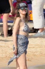 HEIDI KLUM in a Leopard Print Bikini at a Beach in Sardagna 07/11/2023