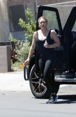 HILARY DUFF Heading to a Park After a Workout in Los Angeles 07/14/2023