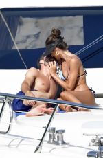 IZABEL GOULART in Bikini and Kevin Trapp at a Boat in Mykonos 07/14/2023