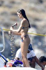IZABEL GOULART in Bikini and Kevin Trapp at a Boat in Mykonos 07/14/2023