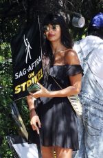 JAMEELA JAMIL at SAG AFTRA Strike at Warner Brothers in Los Angeles 07/28/2023