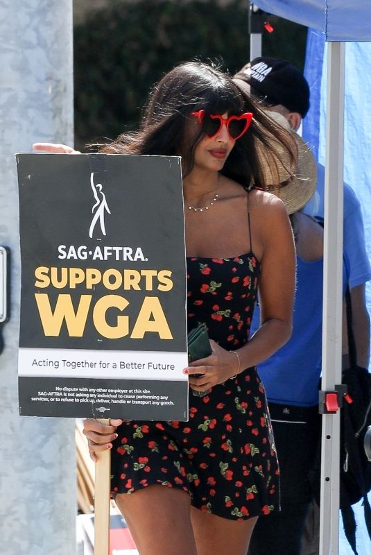 JAMEELA JAMIL at SAG-AFTRA Strike at Warner Brothers Studio in Burbank 07/21/2023