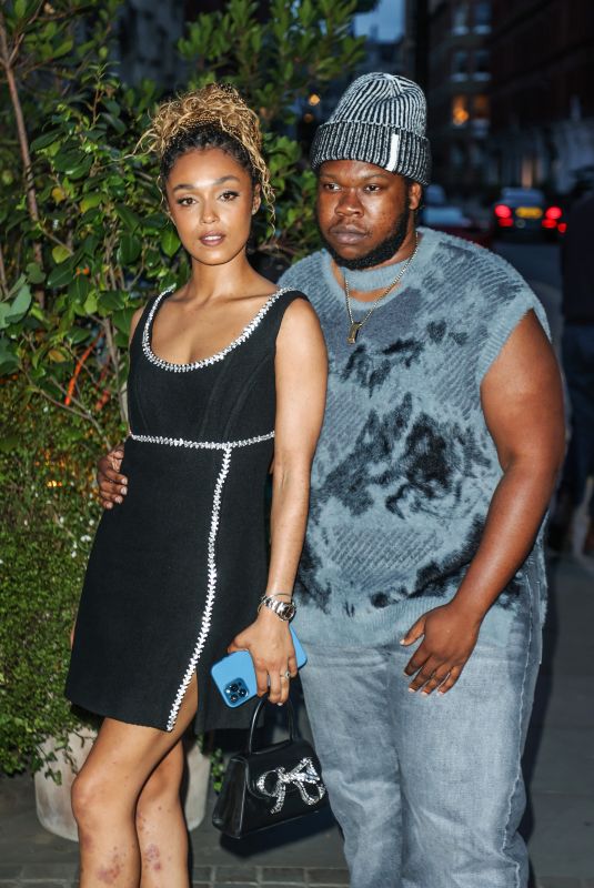 JASMINE JOBSON Arrives at British Vogue x Self-portrait Summer Party in London 07/13/2023