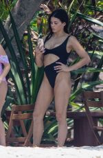 JENNA DEWAN in a Black Swimsuit at a Beach in Puerto Vallarta 07/01/2023