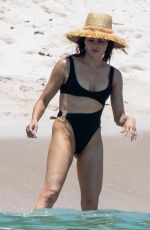 JENNA DEWAN in a Black Swimsuit at a Beach in Puerto Vallarta 07/01/2023