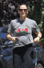 JENNIFER GARNER Out Jogging with a Friend in Brentwood 07/21/2023