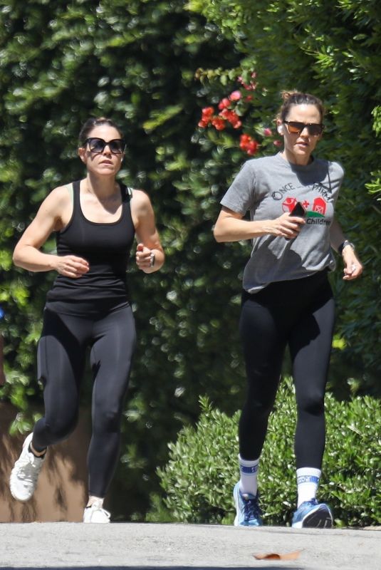 JENNIFER GARNER Out Jogging with a Friend in Brentwood 07/21/2023