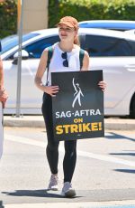 JOEY KING at Sag-aftra and Wga Strike at Warner Bros. Studio in Los Angeles 07/14/2023