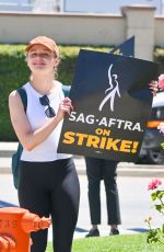 JOEY KING at Sag-aftra and Wga Strike at Warner Bros. Studio in Los Angeles 07/14/2023