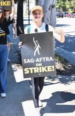 JOEY KING at Sag-aftra and Wga Strike at Warner Bros. Studio in Los Angeles 07/14/2023