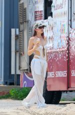 JULIA FOX ina White Swimsuit at a Beach in New York 07/17/2023