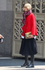 JULIA STEGNER at a Photoshoot for Carolina Herrera on Fifth Avenue in New York 07/17/2023