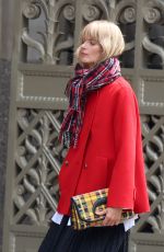 JULIA STEGNER at a Photoshoot for Carolina Herrera on Fifth Avenue in New York 07/17/2023
