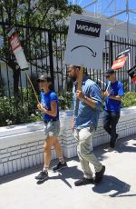 JUSTINE BATEMAN Supports SAG Strike at Netflix in Hollywood 07/14/2023