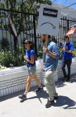 JUSTINE BATEMAN Supports SAG Strike at Netflix in Hollywood 07/14/2023