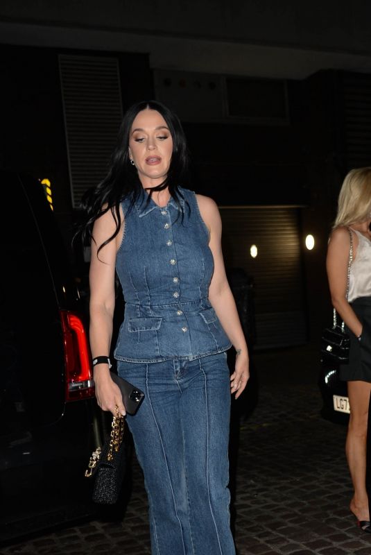 KATY PERRY Leaves British Vogue x Self-portrait Summer Party in London 07/13/2023