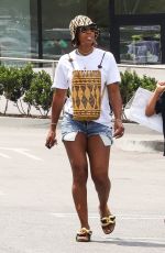 KELLY ROWLAND in Denim Shorts Out in Studio City 07/30/2023
