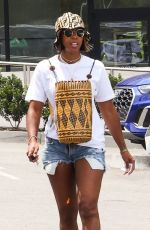 KELLY ROWLAND in Denim Shorts Out in Studio City 07/30/2023