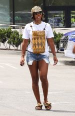 KELLY ROWLAND in Denim Shorts Out in Studio City 07/30/2023