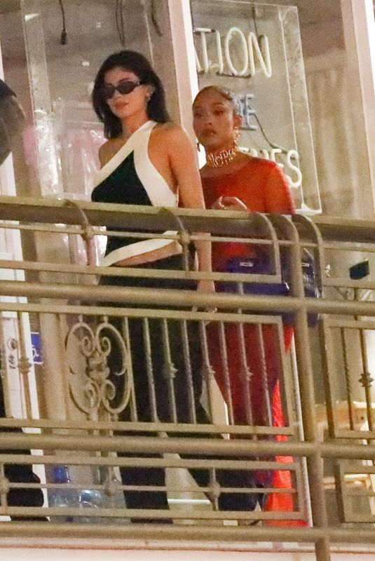 KYLIE JENNER and JORDYN WOODS at a Sushi Restaurant in Los Angeles 07/15/2023