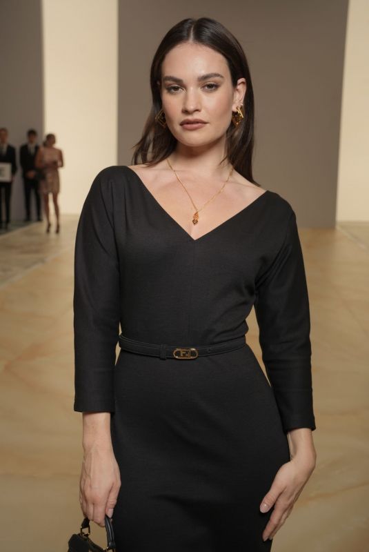 LILY JAMES at Fendi Haute Couture Fall/winter 23/24 Show at Paris Fashion Week 07/06/2023