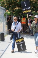 MARIA BELLO at SAG AFTRA Strike at Paramount in Los Angeles 07/17/2023