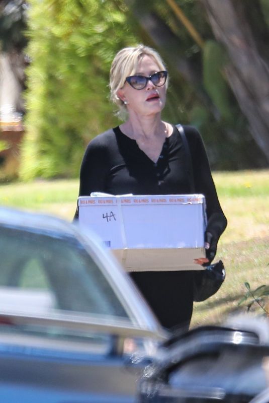 MELANIE GRIFFITH Arrives at a Friend’s House in Los Feliz 07/20/2023