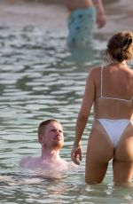 MICHELE LACROIX in Swimsuit and Kevin de Bruyne at Cala Bassa Beach Club in Ibiza 07/12/2023