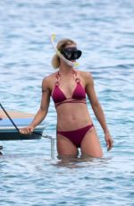 MICHELLE HUNZIKER and AURORA RAMAZZOTTI in Biknis at a Boat at La Maddalena 07/23/2023