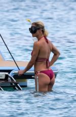 MICHELLE HUNZIKER and AURORA RAMAZZOTTI in Biknis at a Boat at La Maddalena 07/23/2023