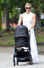 MICHELLE HUNZIKER Out with Her Grandson at a Park in Milan 07/04/2023