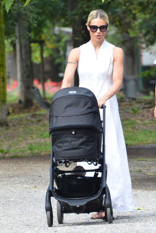 MICHELLE HUNZIKER Out with Her Grandson at a Park in Milan 07/04/2023