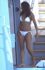 MICHELLE RODRIGUEZ in a White Bikini at a Boat in Italy 07/25/2023