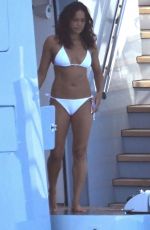 MICHELLE RODRIGUEZ in a White Bikini at a Boat in Italy 07/25/2023